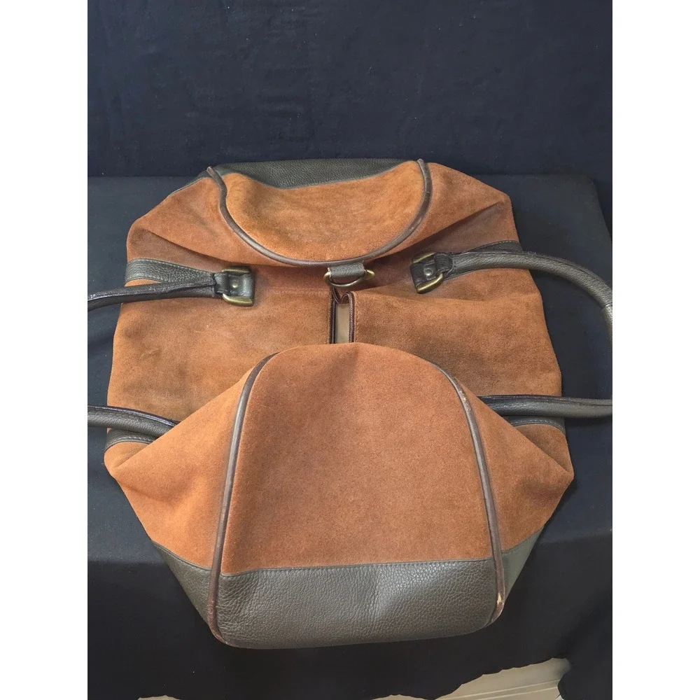 Marlboro Country Store 2003 Grit Gear Brown Suede Leather Duffel Bag Weekender